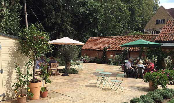 Cafe in the courtyard of Beeleigh Abbey Gardens in Maldon